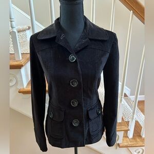 Talbots black velour type blazer size 2